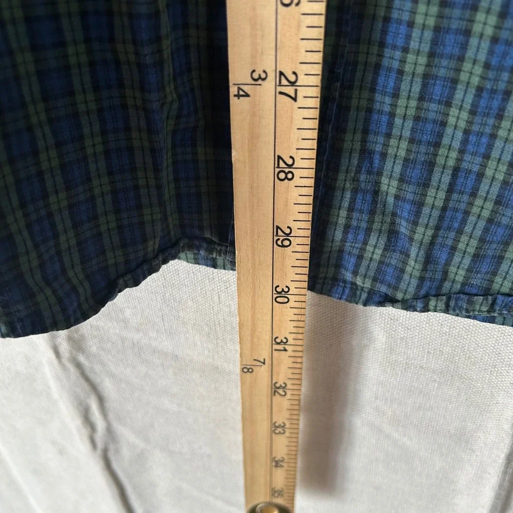 J.Crew Mens MT Secret Wash Stretch Organic Cotton Plaid Button Down Shirt‎ Green